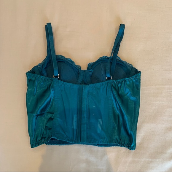 Urban Outfitters Blue Lace Satin Corset Top - Picture 3 of 4